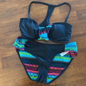 Athleta black bikini set, 34 B/C